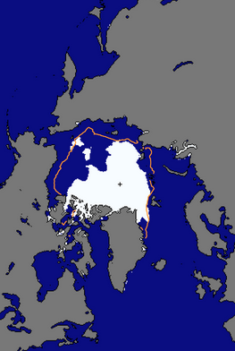 La banquise arctique le 10 septembre à son minimum 2016. Doc. NSIDC